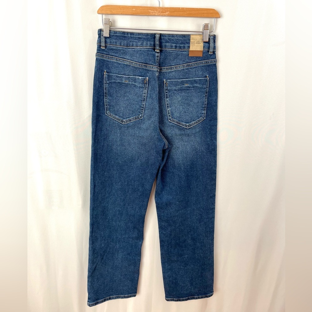 Zara High Rise Straight Medium Distressed Jeans Size 4 - Picture 4 of 9